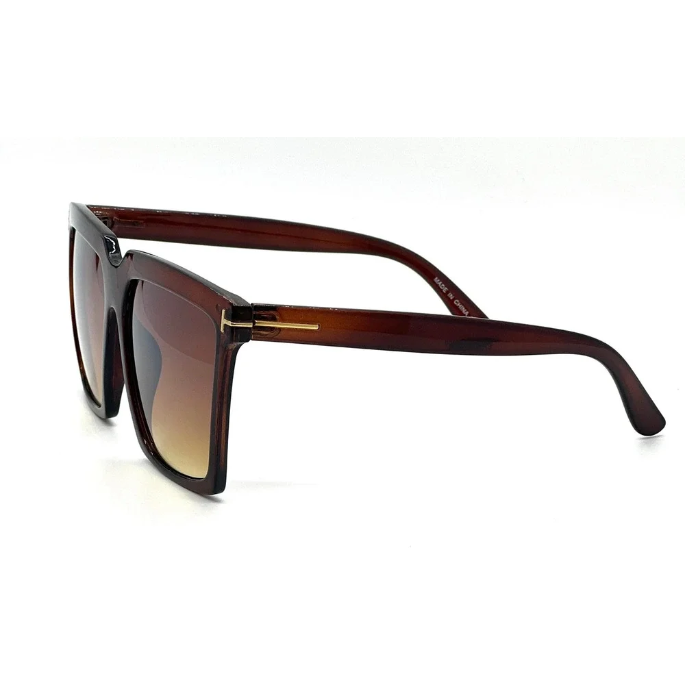 Square Brown Sunglasses Oversized Fashion Sun Glasses‎ Shades Women Lentes Gafas